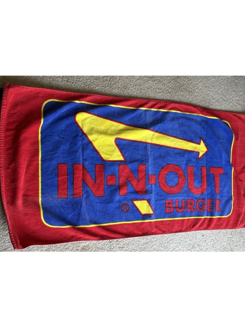 Vintage In N Out Burger Beach Towel 100% Cotton 26"x52" Maiden Sunshine 2004